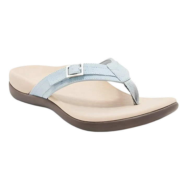 Levande sommar flip-flops för dam, färgglada och bekväma. Perfekta platta skor för soliga dagar.
