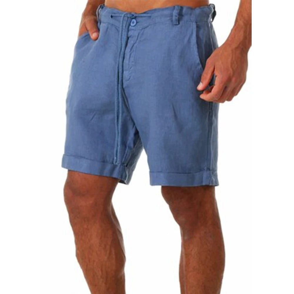 Bekväma enfärgade herrshorts, perfekta för sommar och fritid. Avslappnad passform för herrmode.