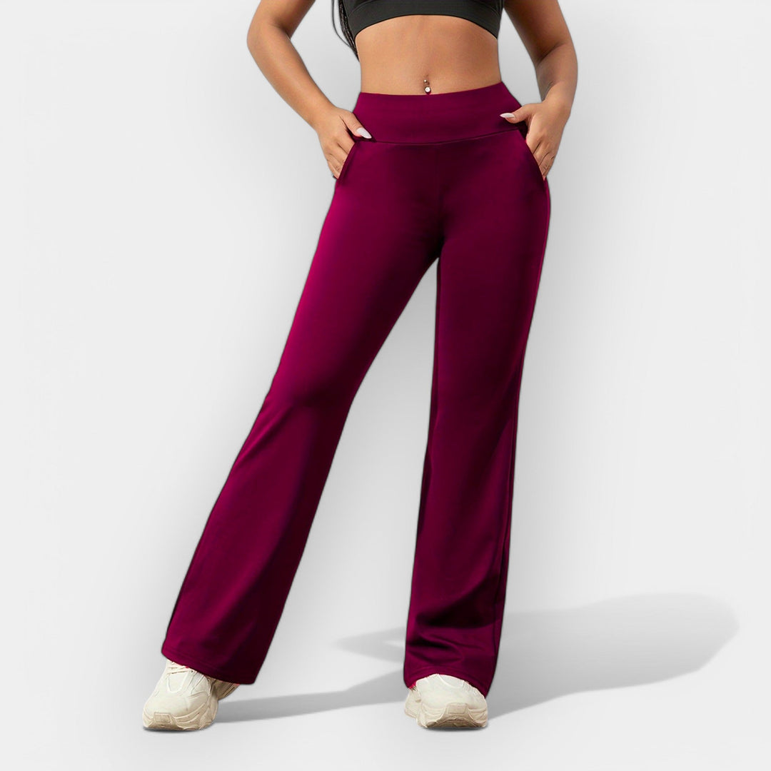 Eleganta stretchbyxor för dam, en perfekt kombination av komfort och stil.