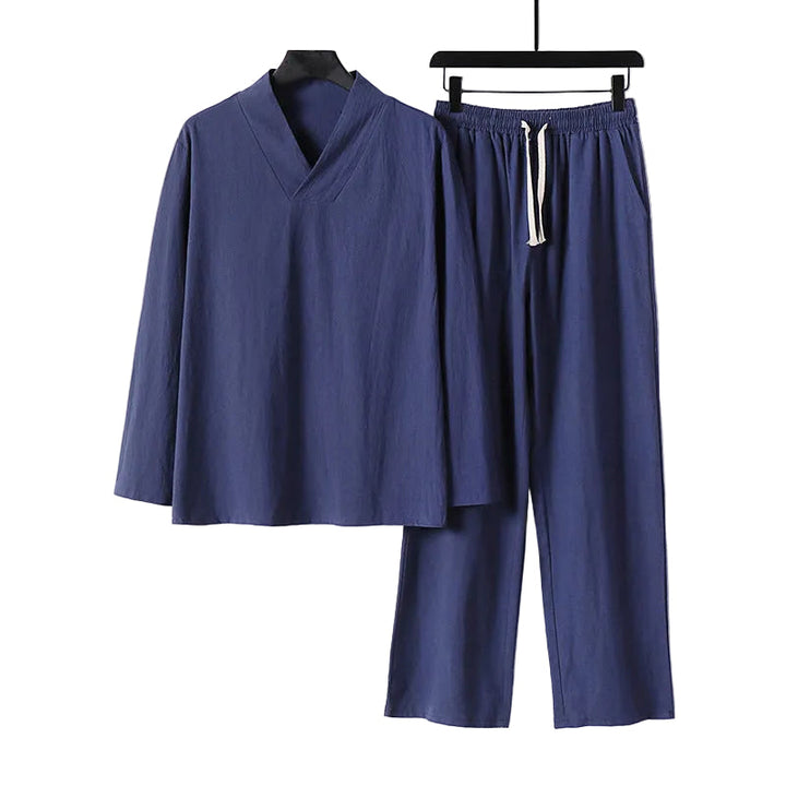 Bekvämt & stilrent tvådelat set för kvinnor med topp & byxor. Perfekt för avslappnad vardagslook & resor.