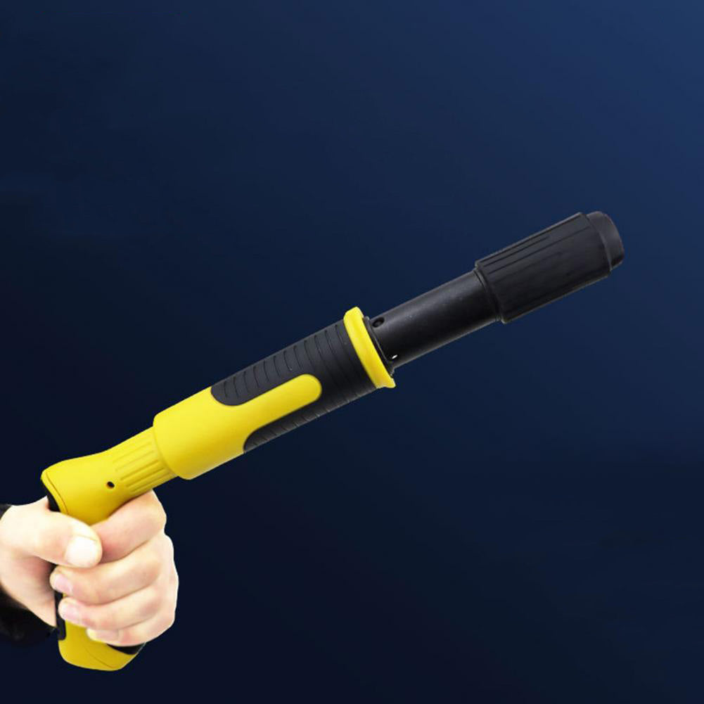 Ergonomisk betongspikpistol i aktion, visar enkel och säker hantering för långa arbetspass på byggarbetsplatsen.