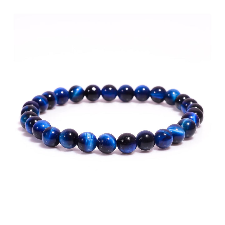 Blått tigeröga armband unisex för lugn & stresslindring. Natursten ädelsten.