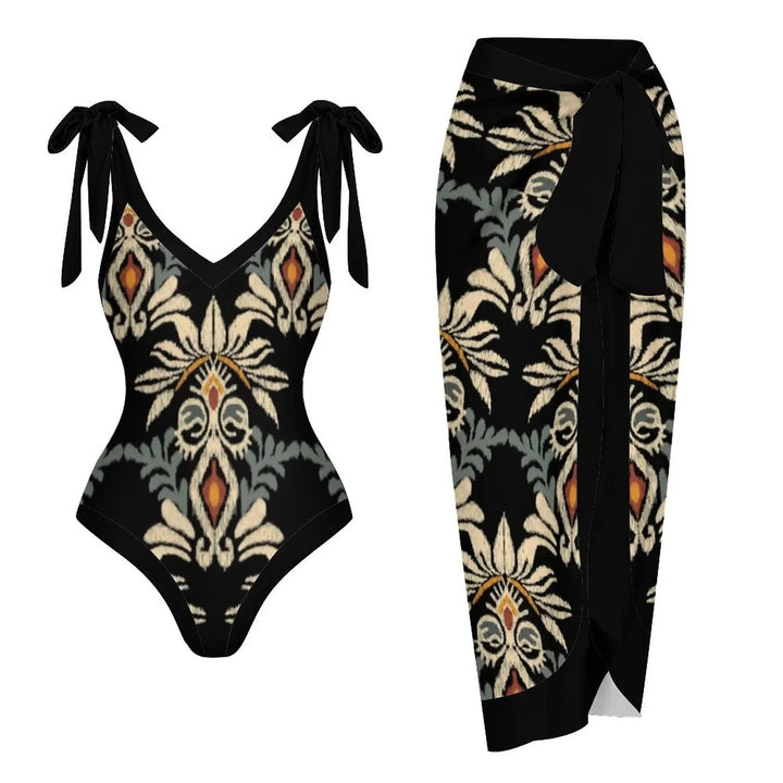 Trendig blommig push-up bikini för kvinnor, idealisk som strandkläder eller poolkläder. Med volanger.