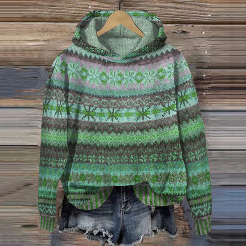 Trendig grön lång damhoodie, perfekt för vardag & vintermode. Bekväm avslappnad huvtröja för kalla dagar.