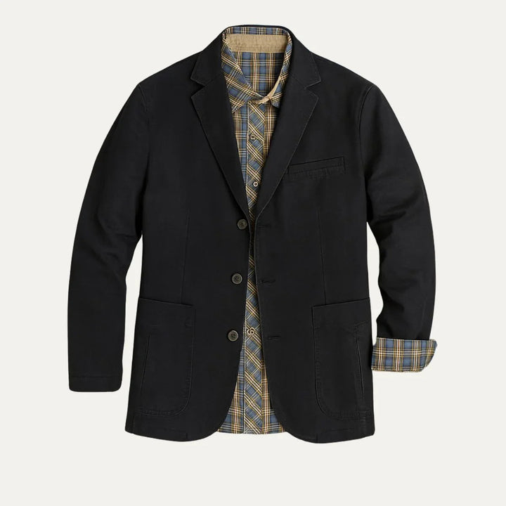 Mörkgrön herrjacka med vintage stil, erbjuder komfort och en avslappnad men sofistikerad look.