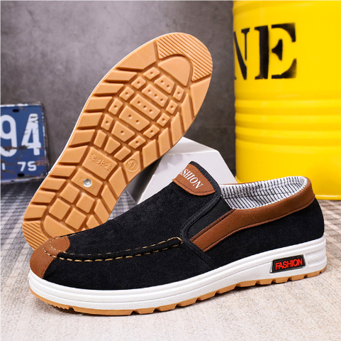Herrskor plusstorlek: bruna, komfortabla loafers för dagligt bruk, avslappnade och lätta slip-ons i vintagestil.