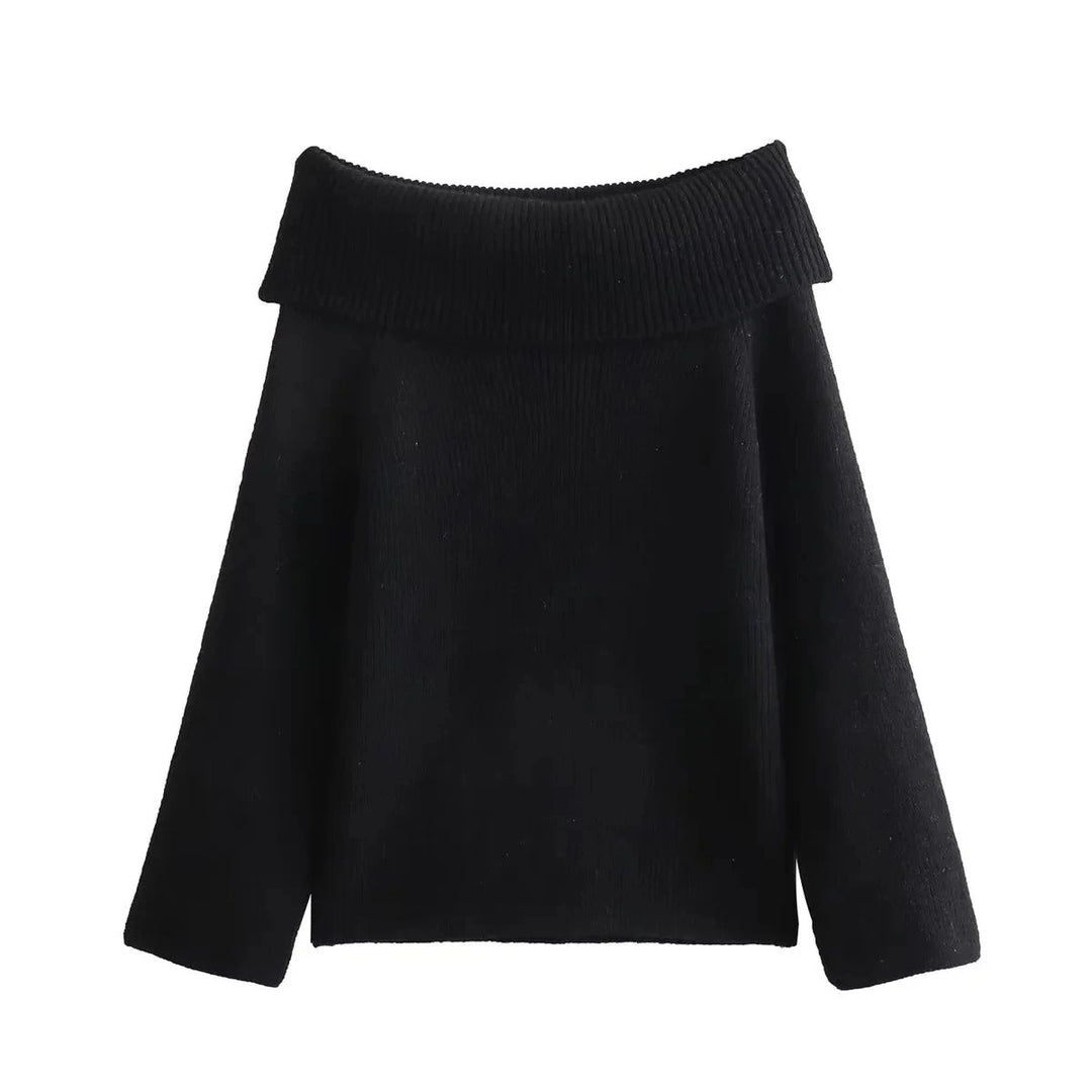 Bekväm off shoulder damtröja i enfärgad design. Långärmad, perfekt casual tröja för vår och höst.