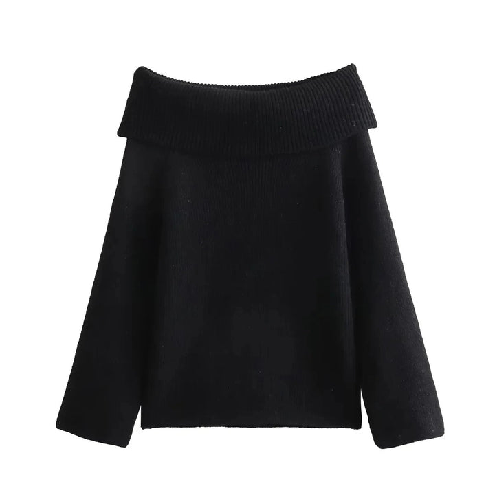 Bekväm off shoulder damtröja i enfärgad design. Långärmad, perfekt casual tröja för vår och höst.