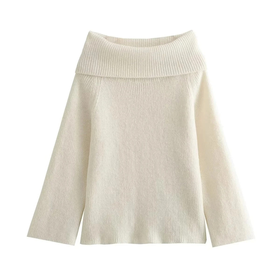 Elegant off shoulder tröja för dam. Mångsidig långärmad topp, idealisk för både fest och casual tillfällen.