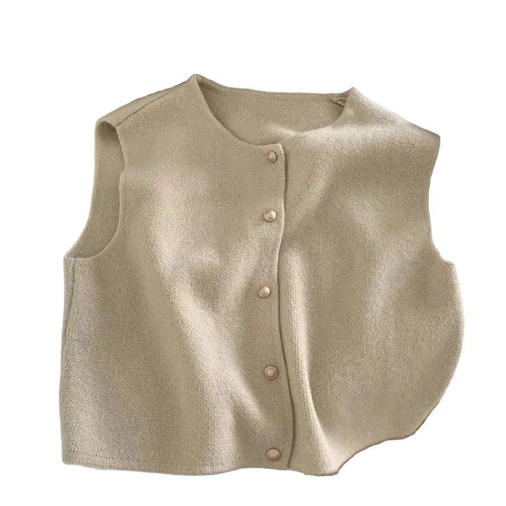 Chic ärmlös vardagsväst för kvinnor med elegant knäppning, perfekt för lager på lager eller sommar. Bekväm mode.