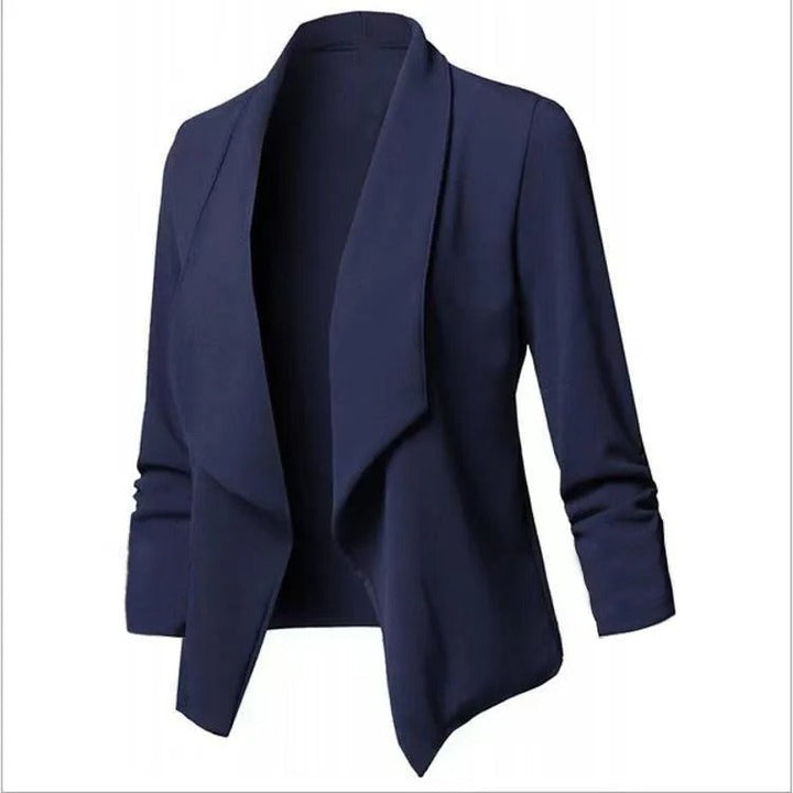 Kvinnors eleganta fullängds blazer med öppen front, ger en sofistikerad touch till din stil.