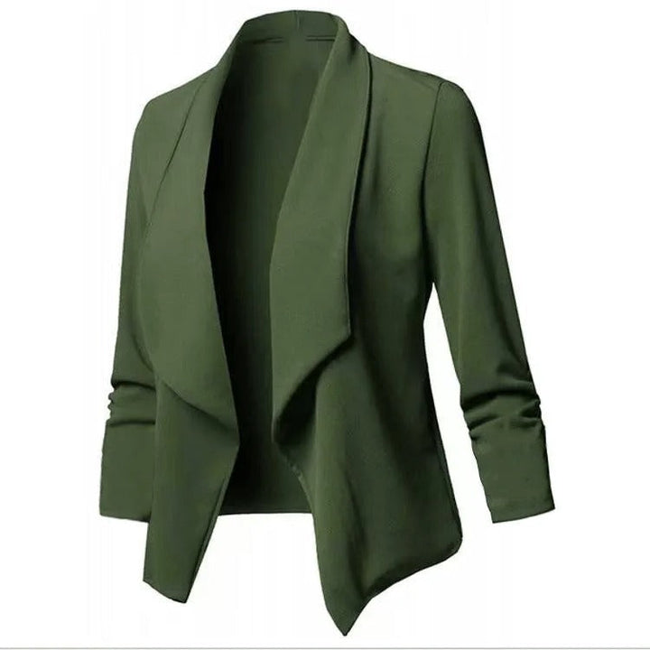 Elegant öppen blazer, fullängd med hög stretch, idealisk för en sofistikerad stil och komfort.