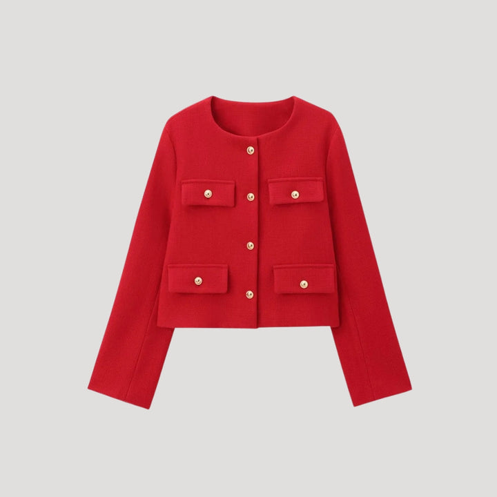 Kvinnors croppad cardigan med knappfront, ett elegant lagerplagg för vardag och fest.