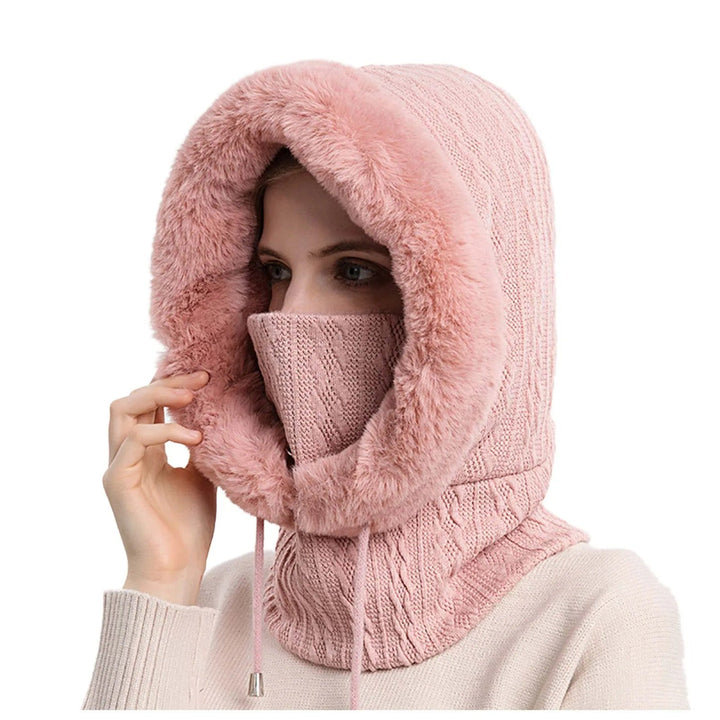 Elegant dam balaklava mössa, en trendig damaccessoar som skyddar mot vind och kyla med stil.
