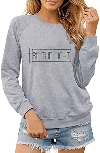 Dam "Be the Light" sweatshirt i bomull/polyester. Bekväm långärmad tröja för vardag och inspiration.