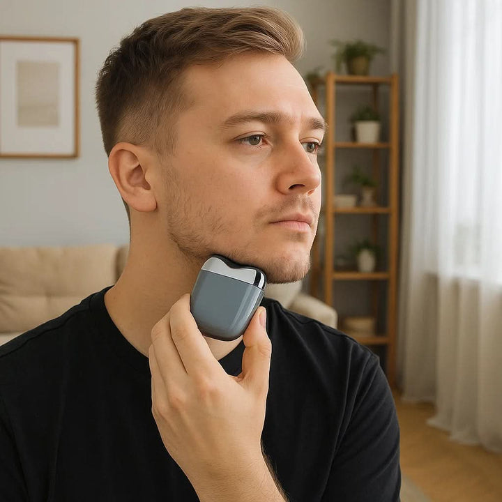Skonsam bärbar rakapparat för dam. USB-laddad för smärtfri torrrakning och len hud, idealisk för daglig användning.