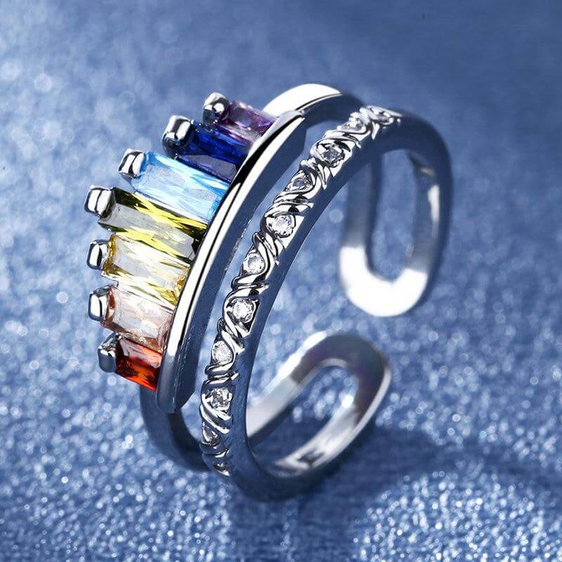 Gnistrande silver kronring "Till Min Dotter" med zirkonia. Elegant dam smycke, fin present till dotter.