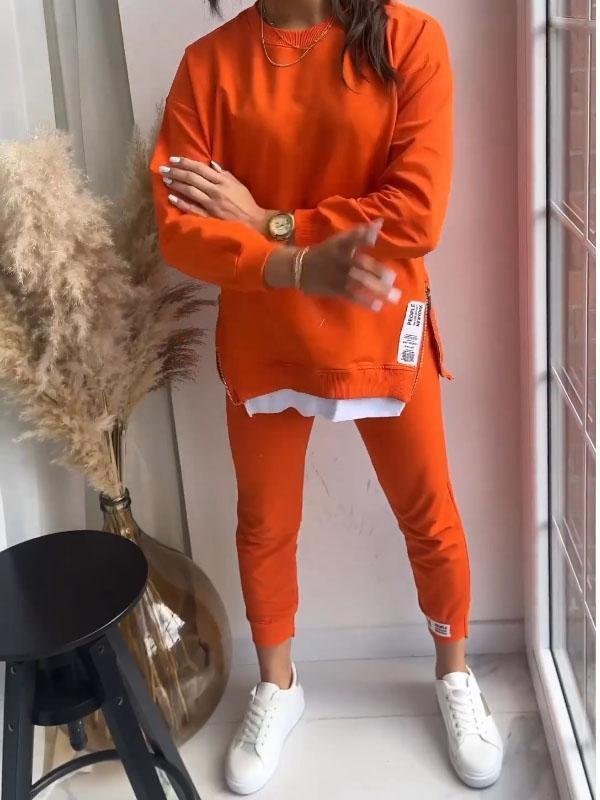 Modernt dam loungewear set. Heltäckande, bekvämt matchande set för kvinnor i alla storlekar.