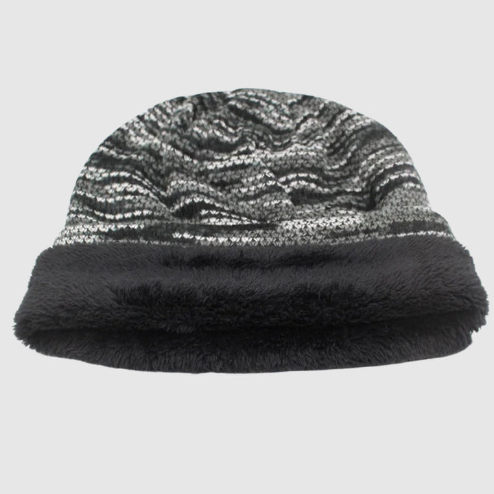 Randig dammössa för vinter, både varm & trendig. Mjuk fleece gör den till en bekväm stilren accessoar.