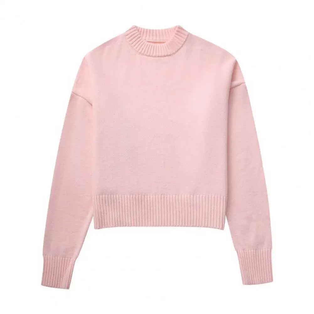 Dam ribbstickad pullover i elegant design, bekväm för vardag och kontor.