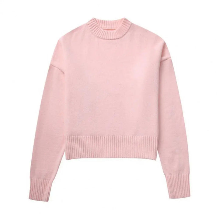 Dam ribbstickad pullover i elegant design, bekväm för vardag och kontor.