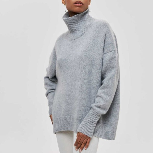 Damtröja med rollkrage, en stilren långärmad pullover. Mjuk och skön för hösten, idealisk för vardag.