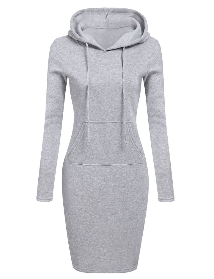 Mysig slim fit huvtröjeklänning för dam, perfekt för avslappnade dagar. Bekväm vardagsklänning.
