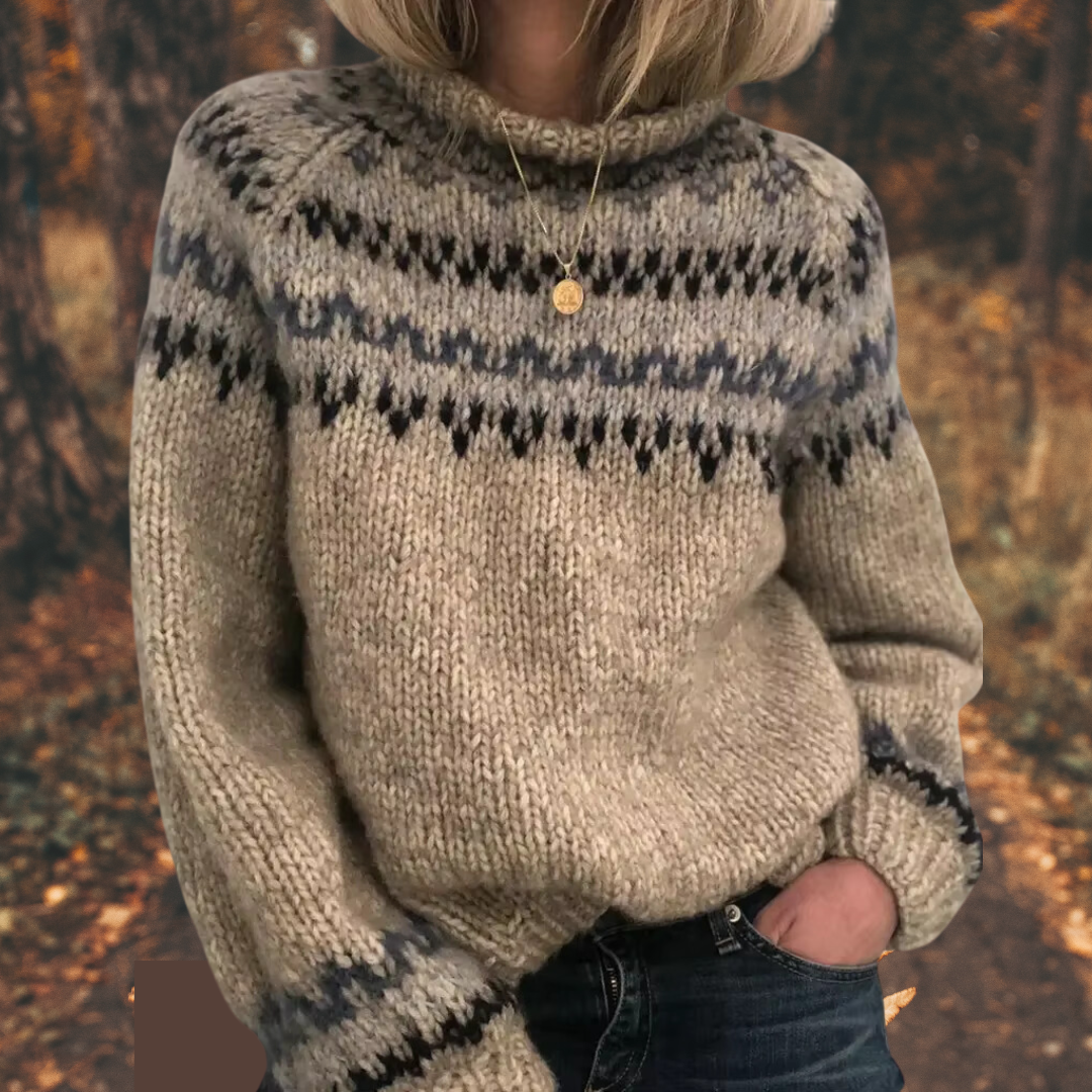 Mysig damtröja med tidlös design, perfekt för höst och vinter. Långärmad stickad tröja i vardagsstil.