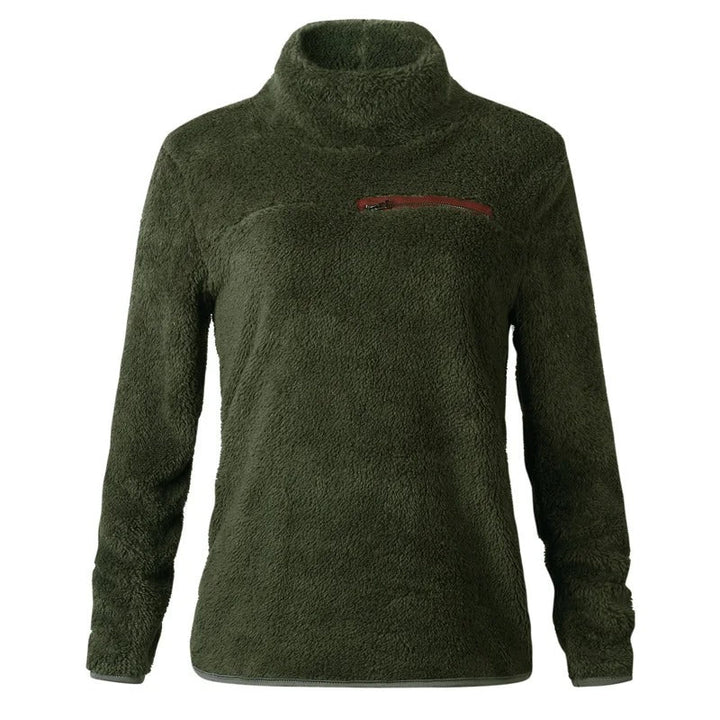 Mysig enfärgad damtröja. Långärmad pullover med sköldpaddshals, perfekt för avkoppling hemma.