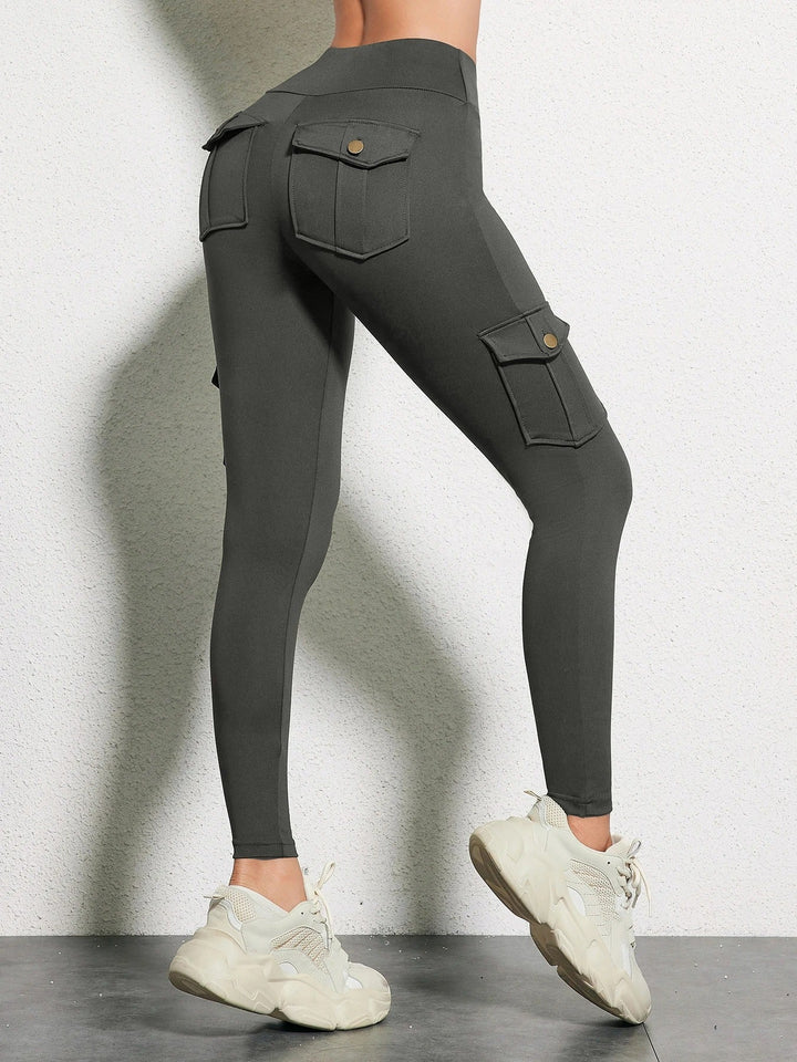 Svarta yogabyxor för kvinnor, hög midja, stretchiga & andningsbara för maximal rörelsefrihet