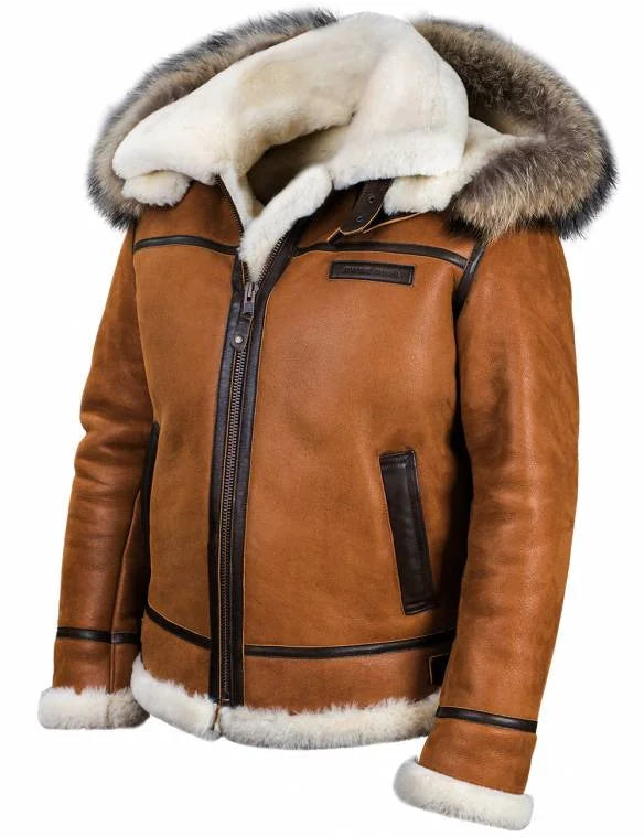 Elegant damjacka med päls- och läderlook, perfekt för vinter och festliga tillfällen.