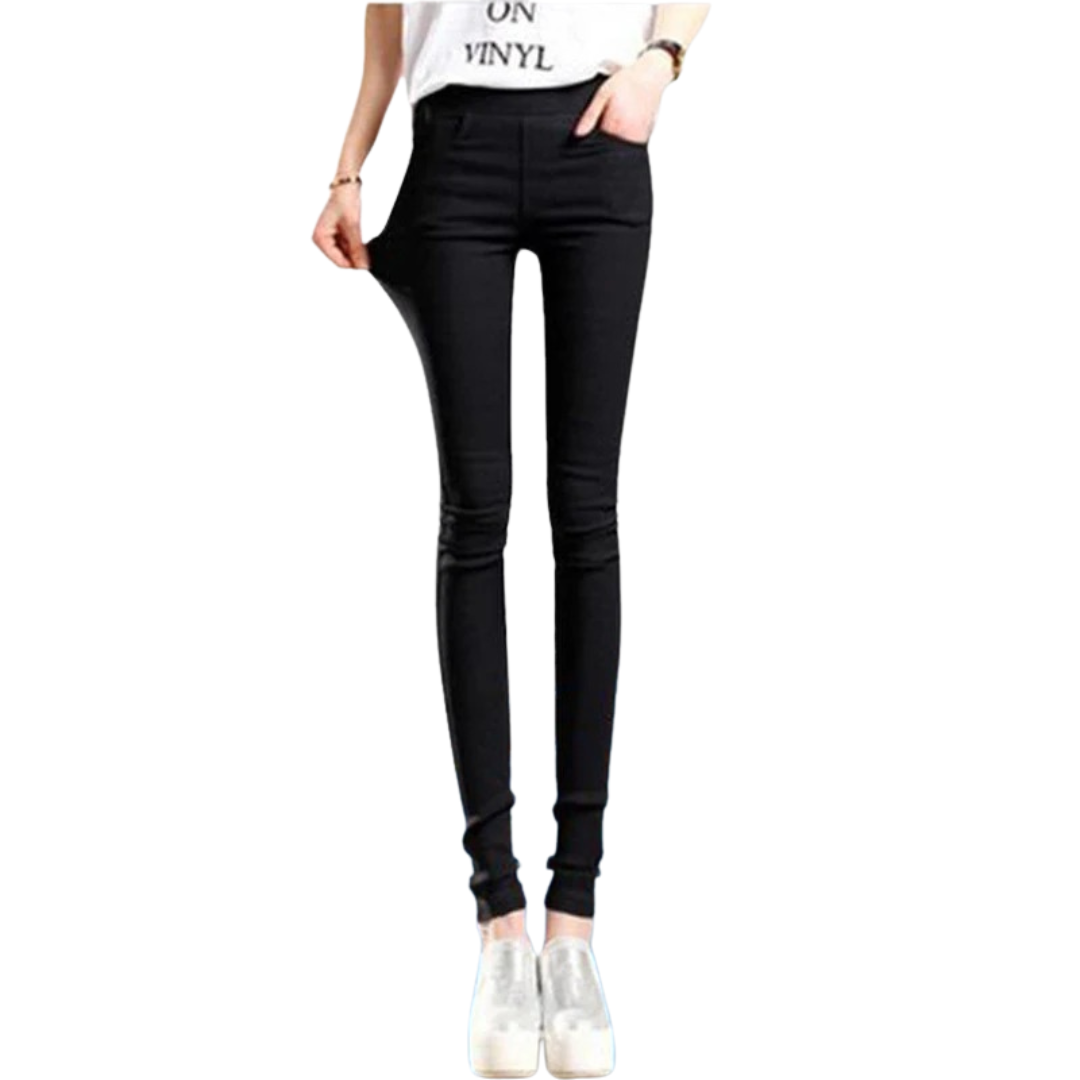 Dambyxor slim fit grå stretchig modell från Dambyxor, bekväm casual mode för kvinnor.