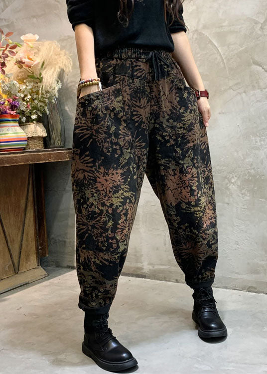 Kvinnors cinched jeans i mönstrat tyg, perfekt för vardag och fest