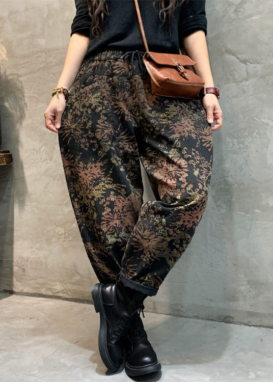 Bekväma damjeans med mönster och cinched design, trendigt mode