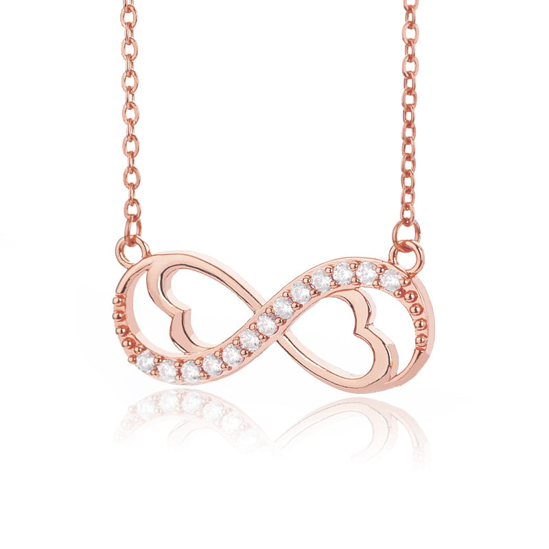 Damhalsband med oändlighetssymbol i silver, elegant smycke för evig kärlek.