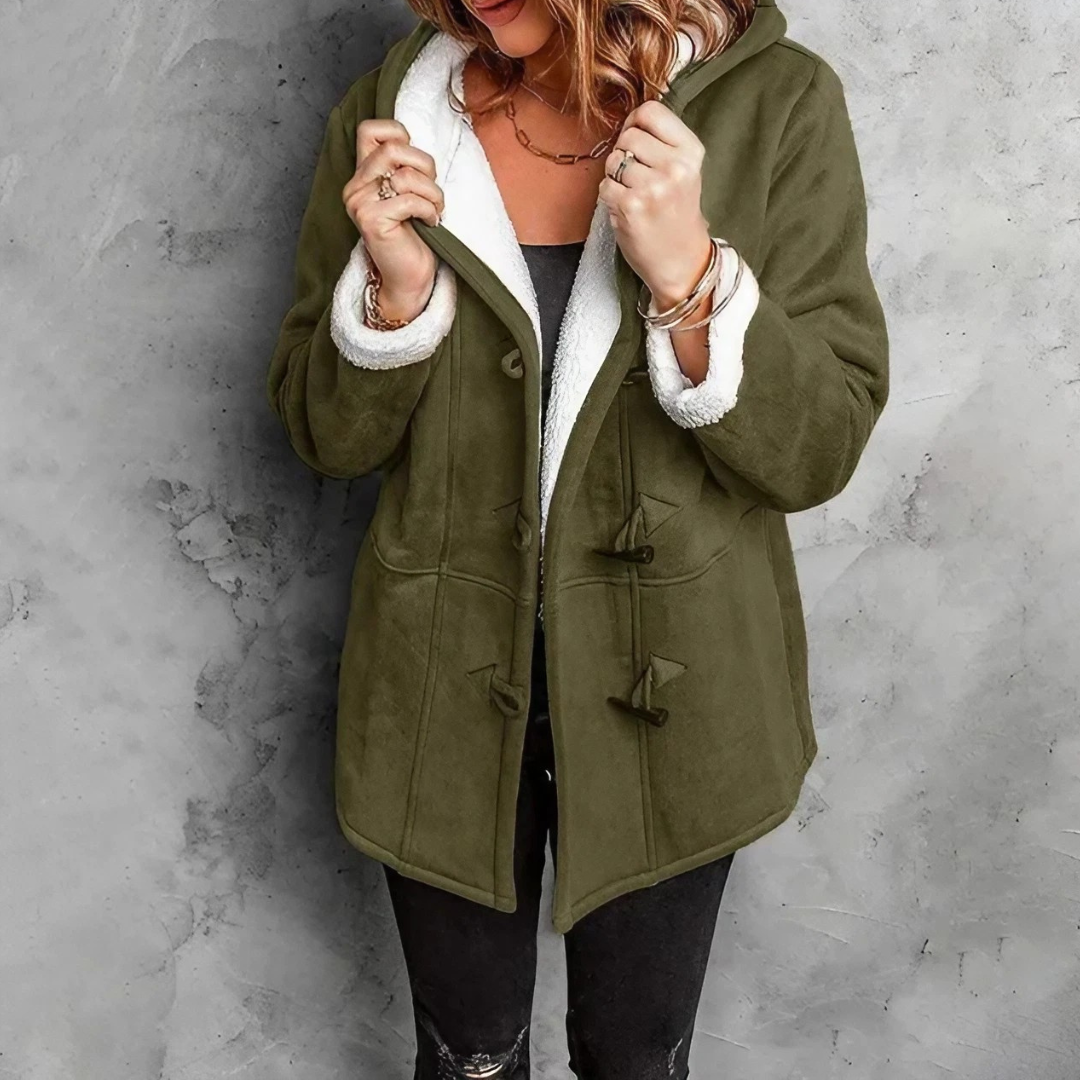 Mångsidig damjacka: Snygg huvjacka, idealisk som höst- eller vinterjacka. Passar alla tillfällen.