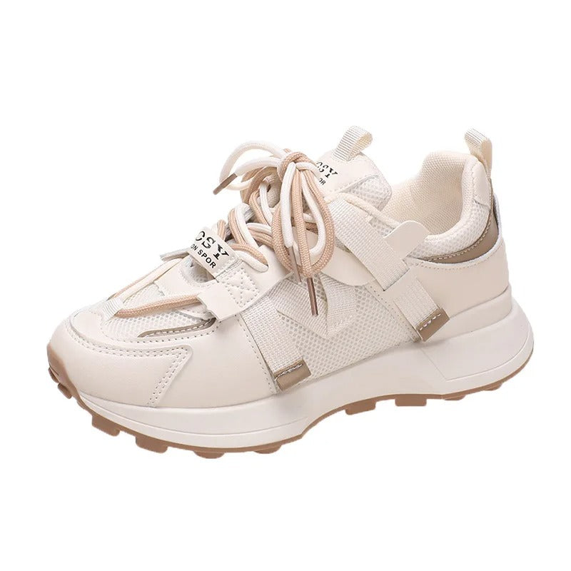Färgstarka chunky sneakers för dam, med plattform och snörning för sommarbruk.