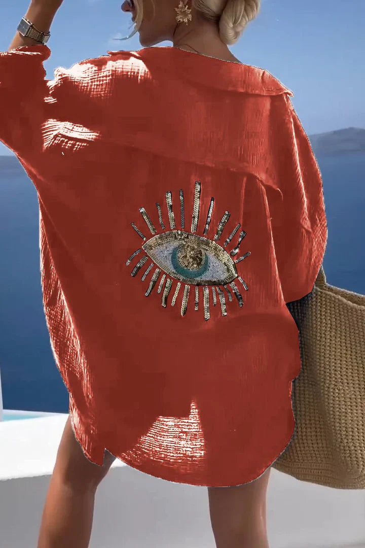 Damskjorta överdimensionerad, perfekt för en ledig stil. Bekväm och trendig vardagsskjorta.