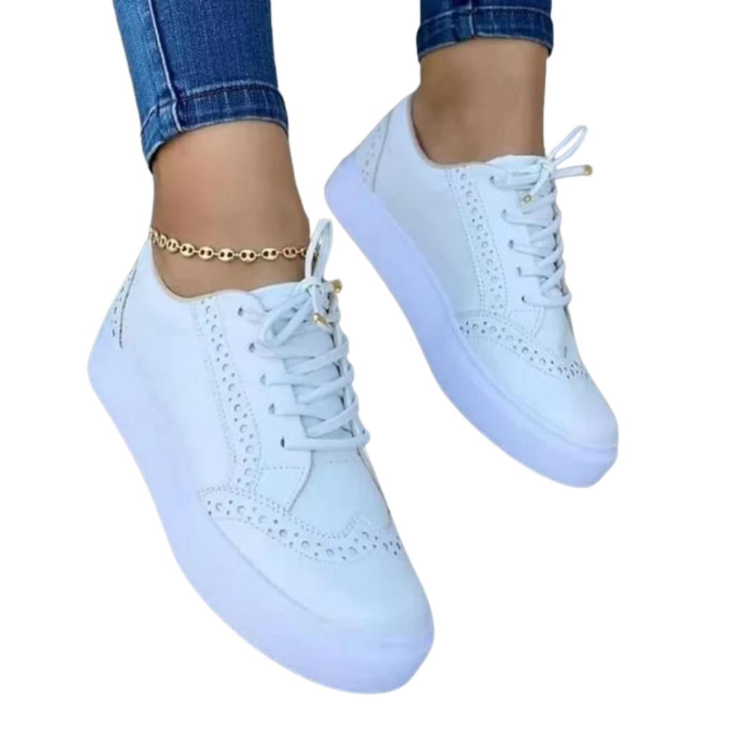 Modeinspirerade rosa damsneakers med snörning, bekväma vardagsskor i låg design