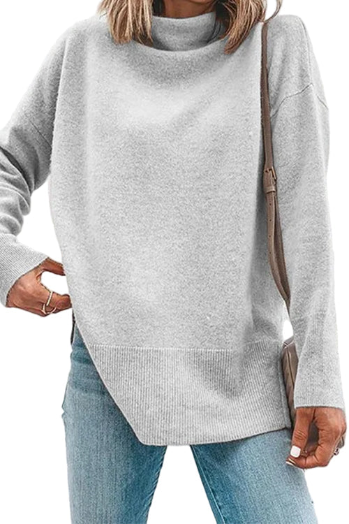 Damtröja med turtleneck, långa ärmar och avslappnad drop shoulder. Perfekt stickad hösttröja.
