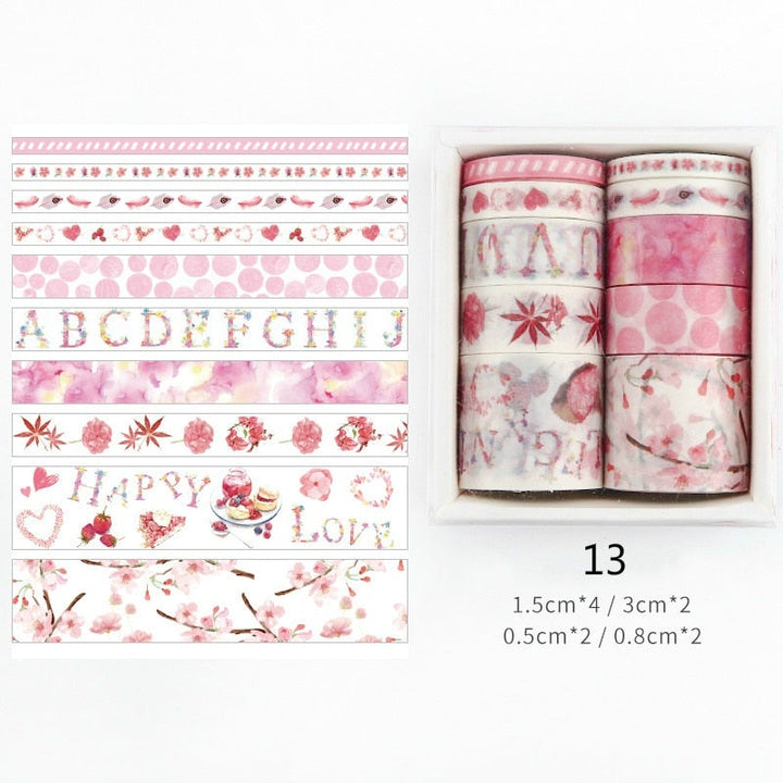 Set med diverse washitejp-mönster. Kreativ tejp för alla pysselbehov; DIY, journaling och scrapbooking.