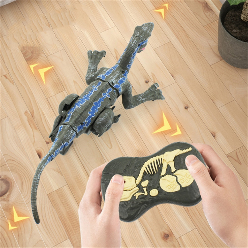 Packad RC dinosaurie presentförpackning, 'Velociraptor RC Dinosaurie' för barn.