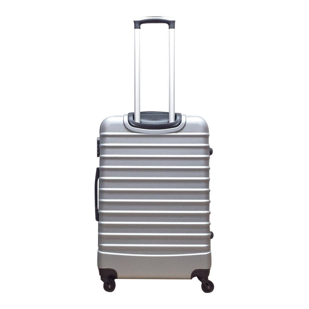 Stilrent silver hardshell resväskeset, 2-delat. Perfekt bagage för affärsresor eller semester.