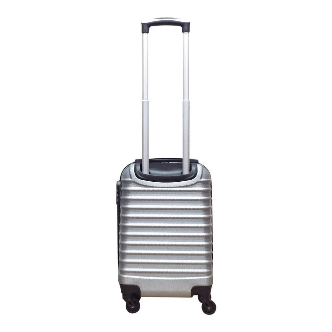 Modernt 2-delat resväskeset i silver, hardshell. Elegant bagage för organiserade och bekväma resor.