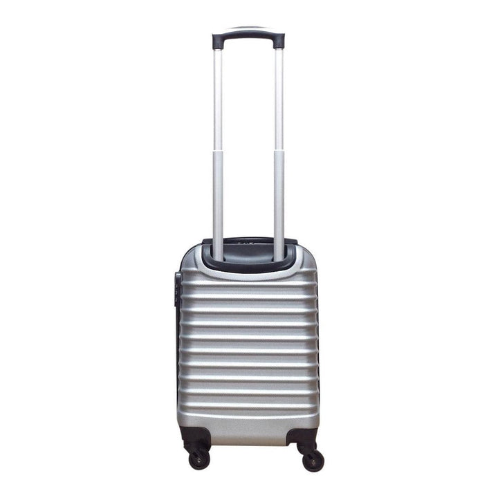 Modernt 2-delat resväskeset i silver, hardshell. Elegant bagage för organiserade och bekväma resor.