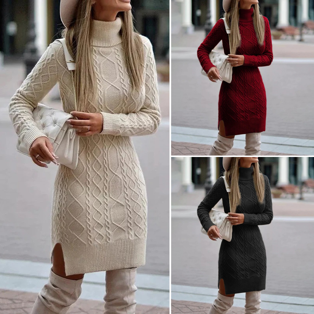 Avlång hösttröja för kvinnor. Långärmad, elegant och bekväm för en snygg vardagsstil.