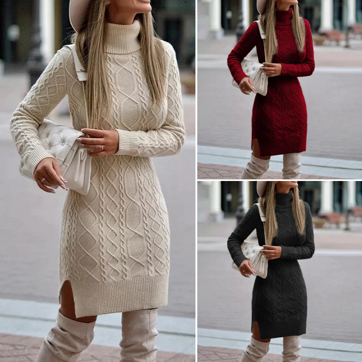 Avlång hösttröja för kvinnor. Långärmad, elegant och bekväm för en snygg vardagsstil.