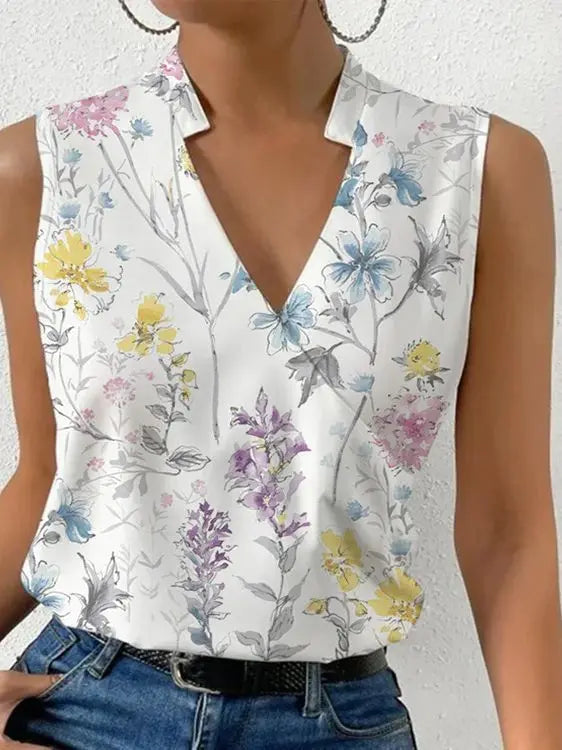 Sommarblus för kvinnor, tunn och luftig med stilren design, bekväm och mångsidig.