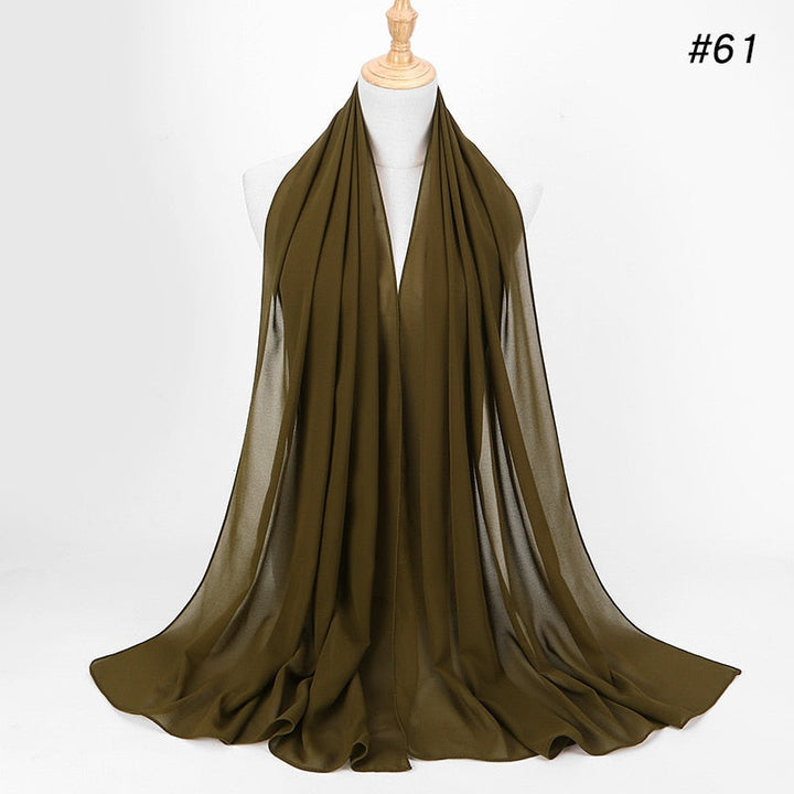 Svart chiffong hijab pannband, elegant och tidlös sjal, en mångsidig accessoar.