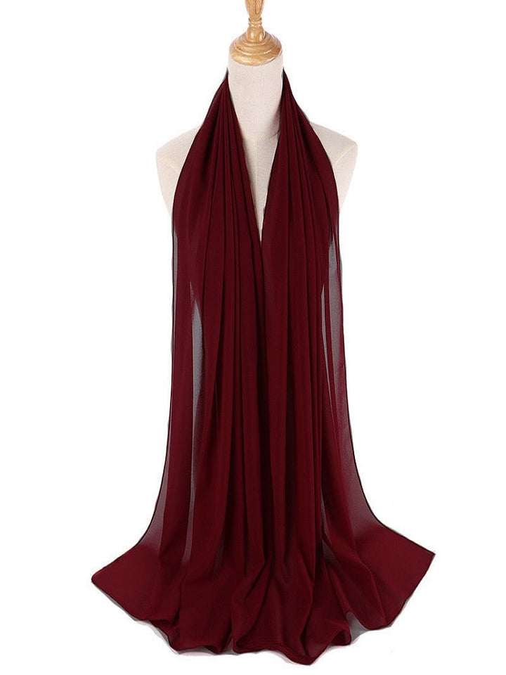 Grön chiffong hijab pannband, naturinspirerad huvudduk, fräsch modeaccessoar.